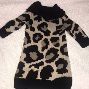 cowl neck leopard print sweater